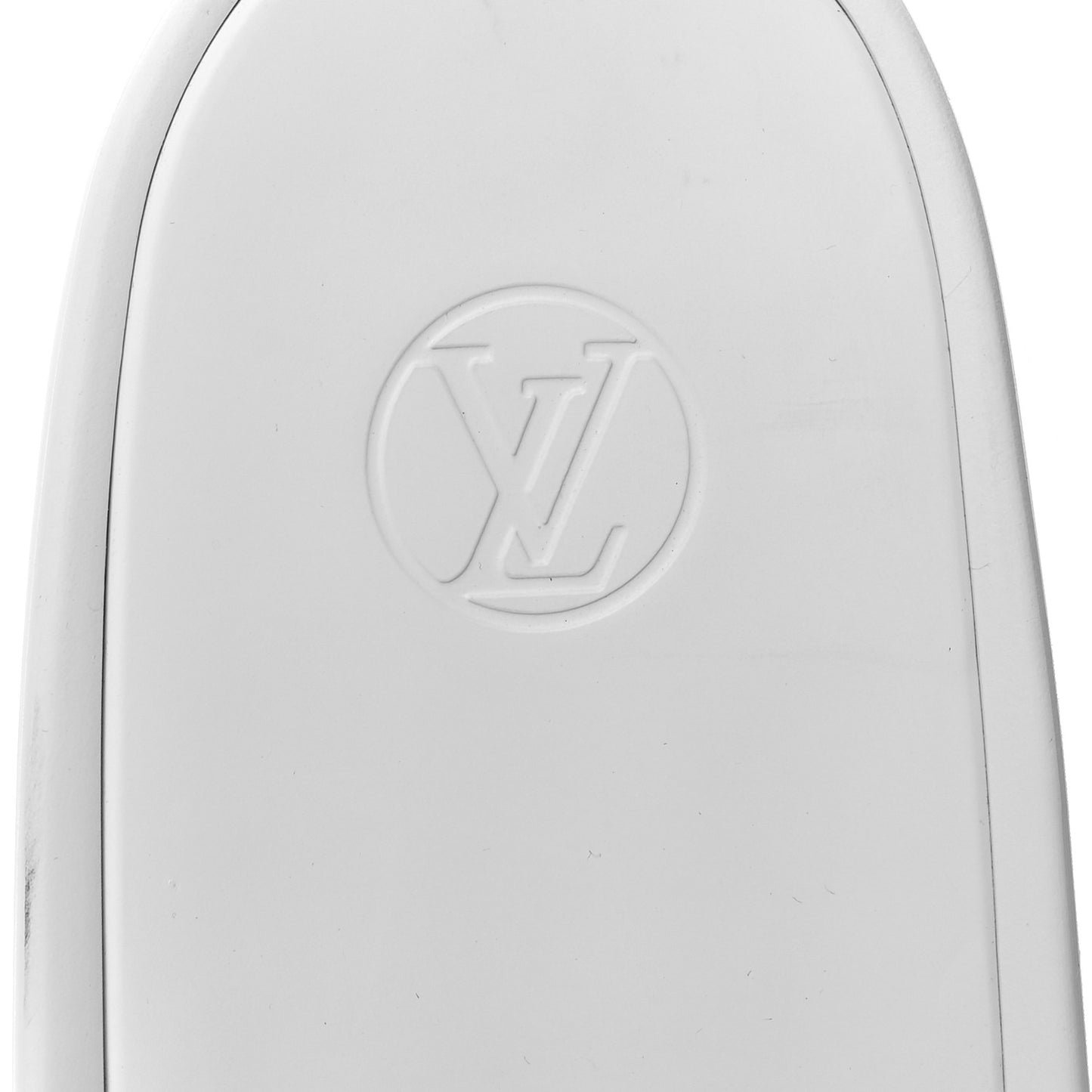 Rubber Monogram Embossed Sunbath Flat Mule 40 White