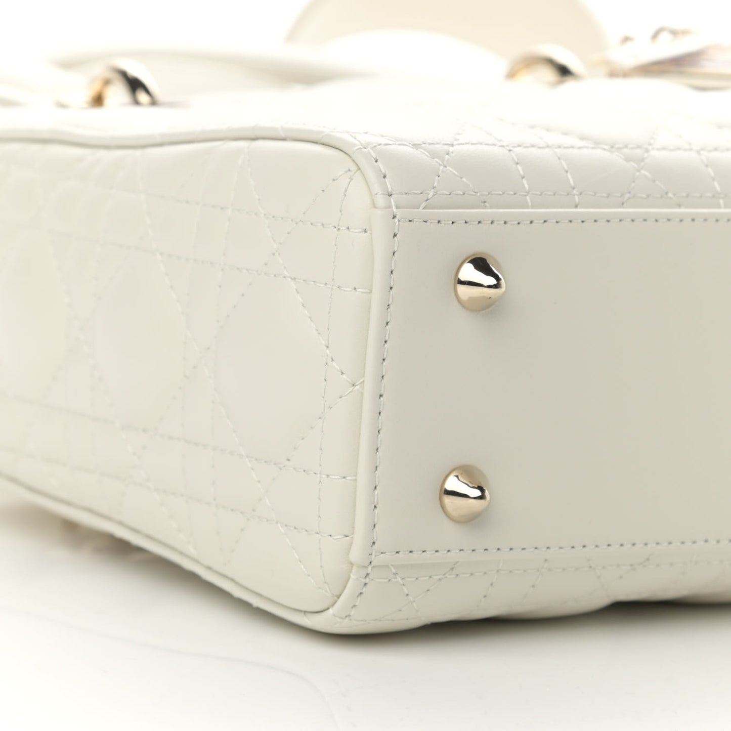 Lambskin Cannage Small My ABCDior Lady Dior White