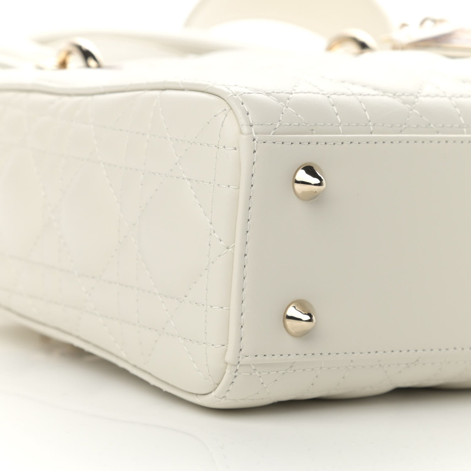 Christian Dior Lambskin Cannage Small My ABCDior Lady Dior White 9 of 10