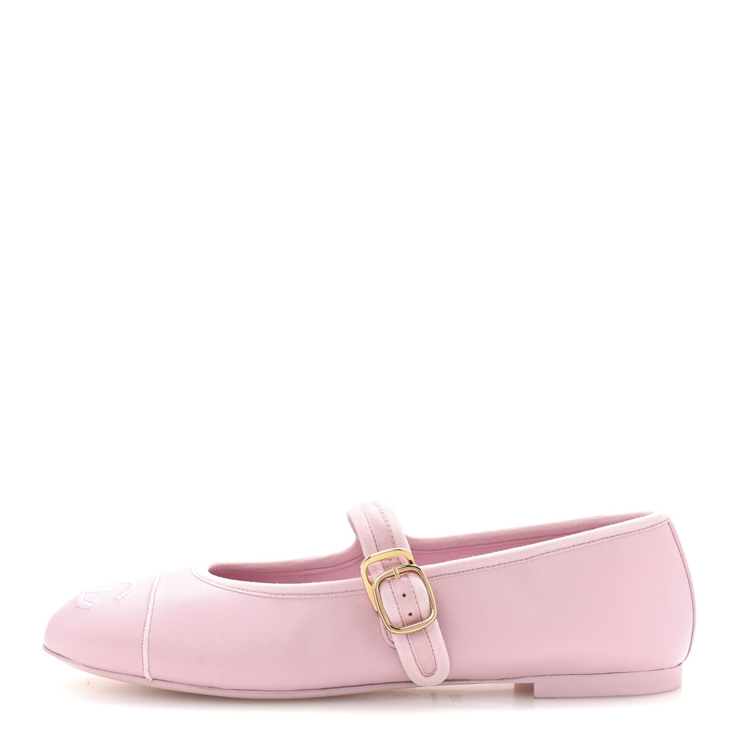 Lambskin Mary Jane Flats 37.5 Light Pink