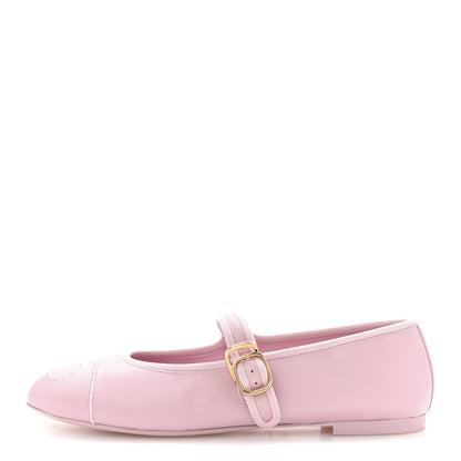Chanel Lambskin Mary Jane Flats 37.5 Light Pink 1 of 9