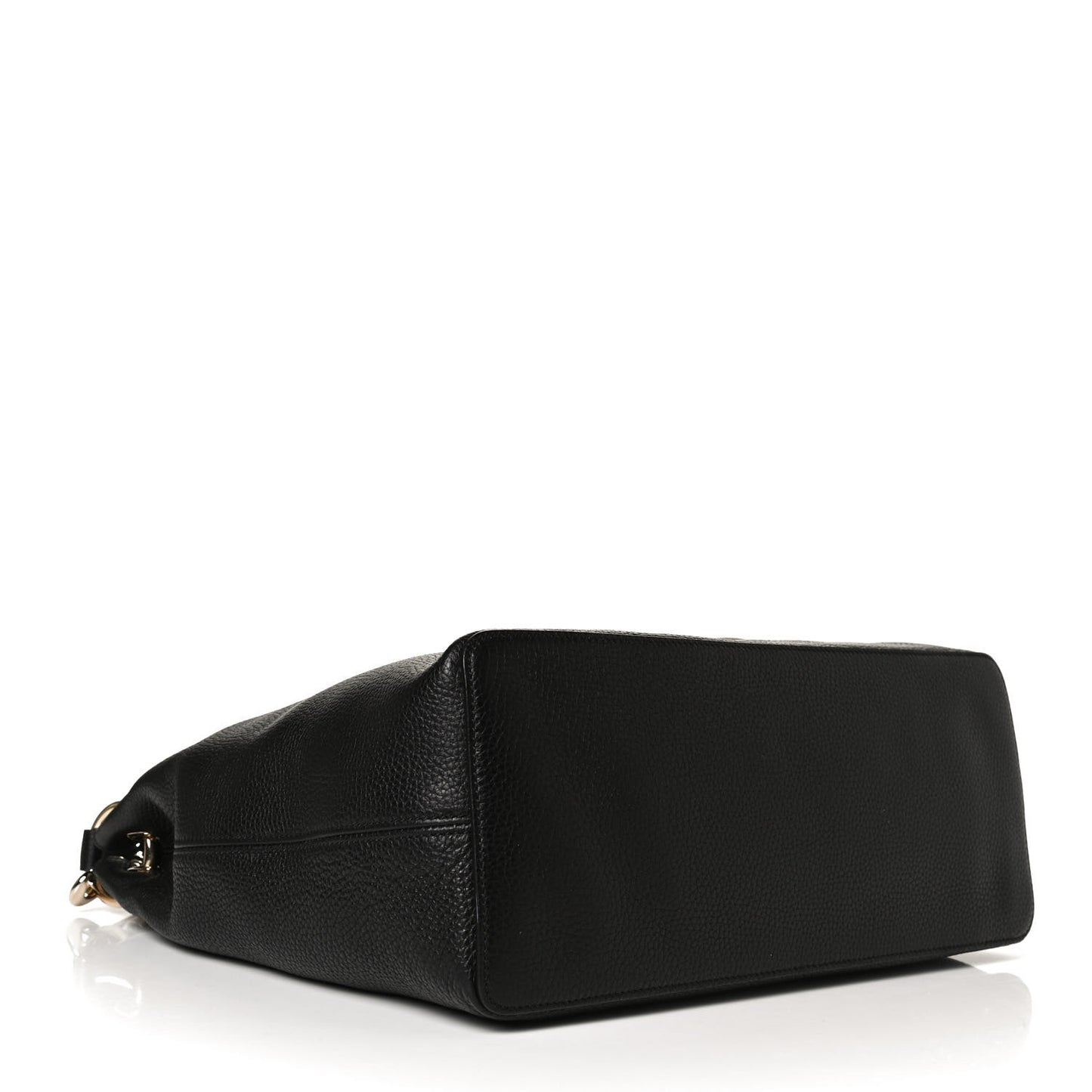 Pebbled Calfskin Large Soho Hobo Black