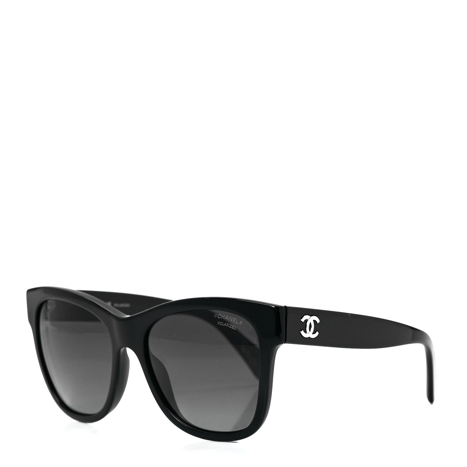 Chanel Acetate Polarized Square CC Sunglasses 5380 Black 1 of 8