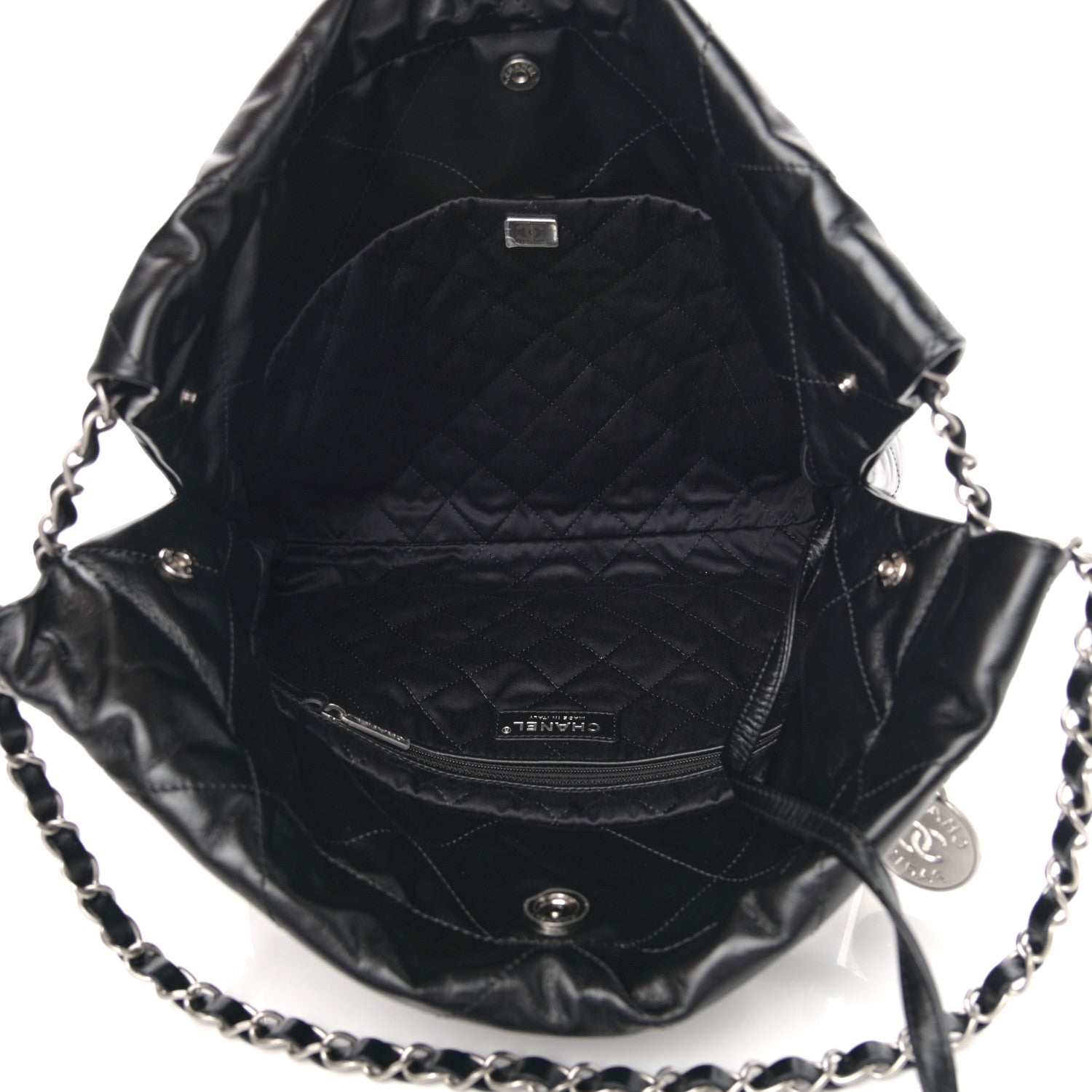 Chanel Shiny Calfskin Quilted Small Chanel 22 Black 6 of 12