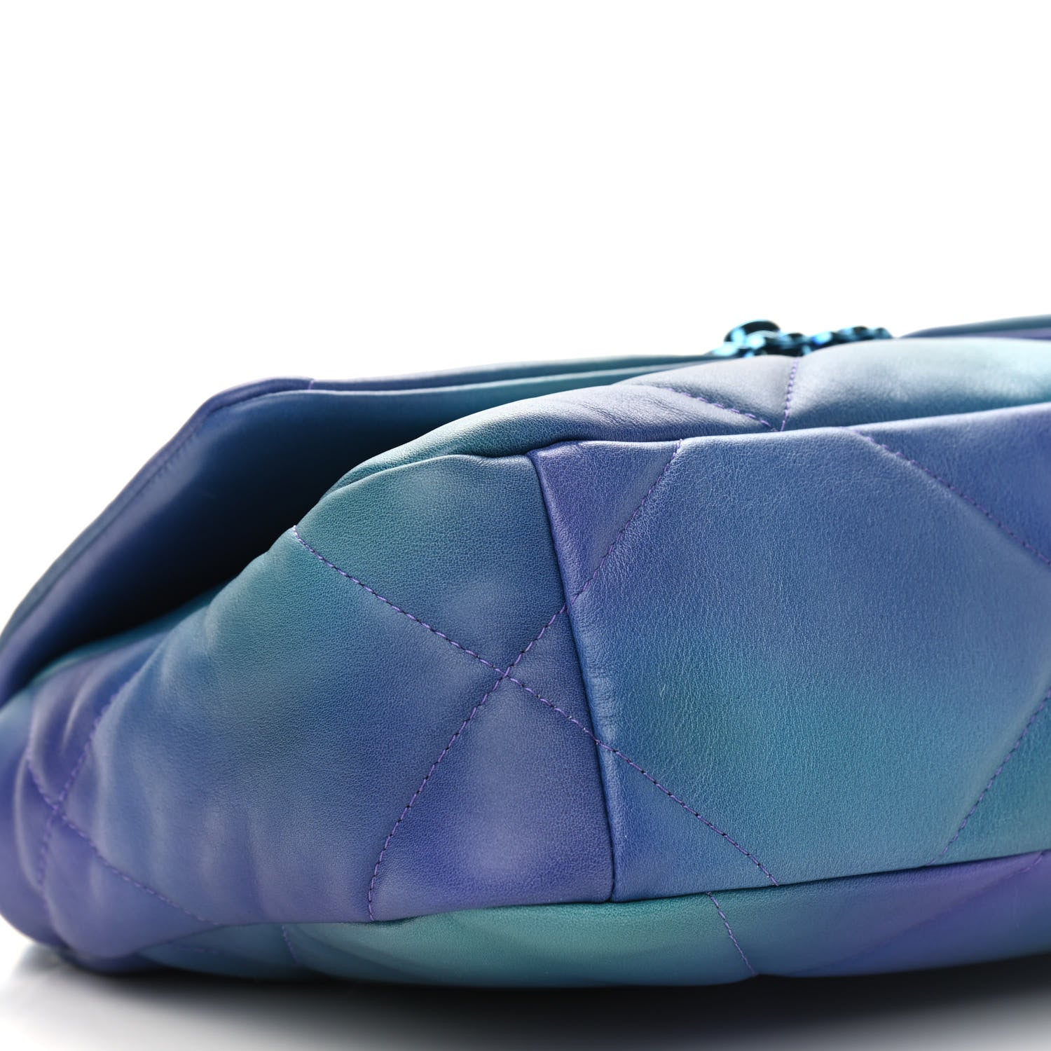 Chanel Tie Dye Calfskin Quilted Medium Chanel 19 Flap Blue Purple 8 of 9