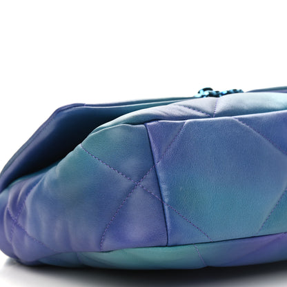 Chanel Tie Dye Calfskin Quilted Medium Chanel 19 Flap Blue Purple 8 of 9