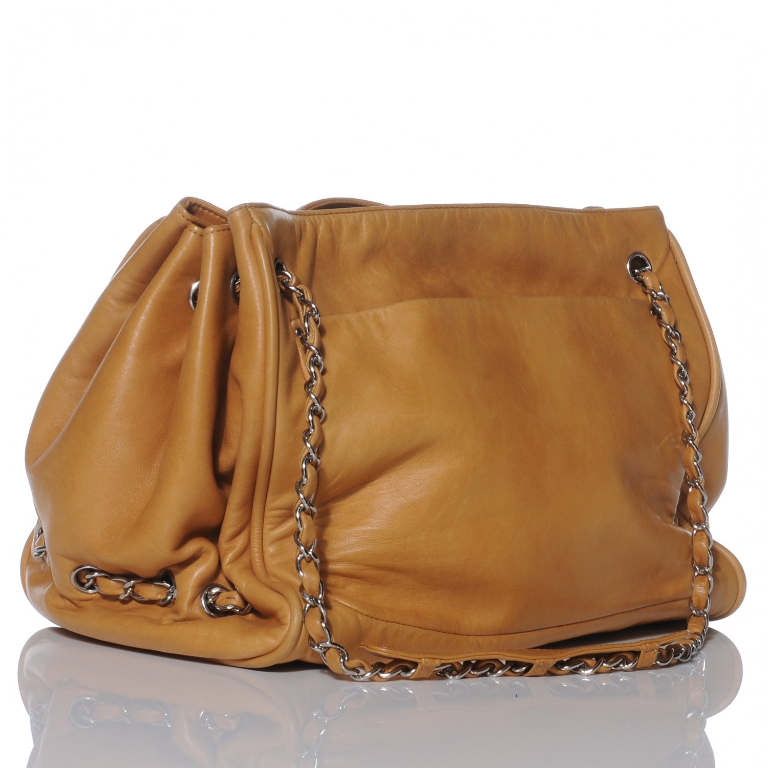 Chanel Leather Diagonal Ligne Large Tote Dark Beige 3 of 7