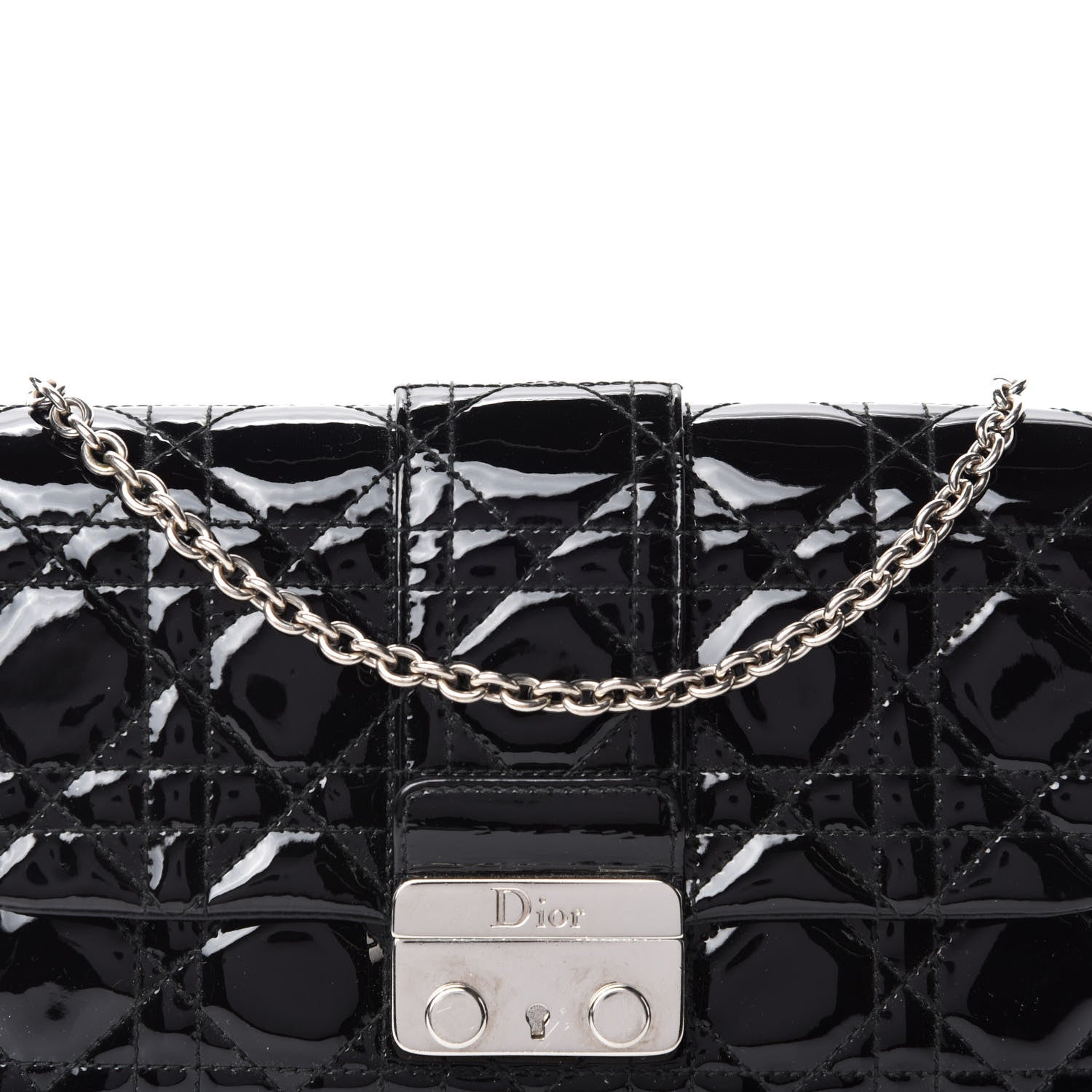 Christian Dior Patent Cannage New Lock Pouch Black 10 of 10