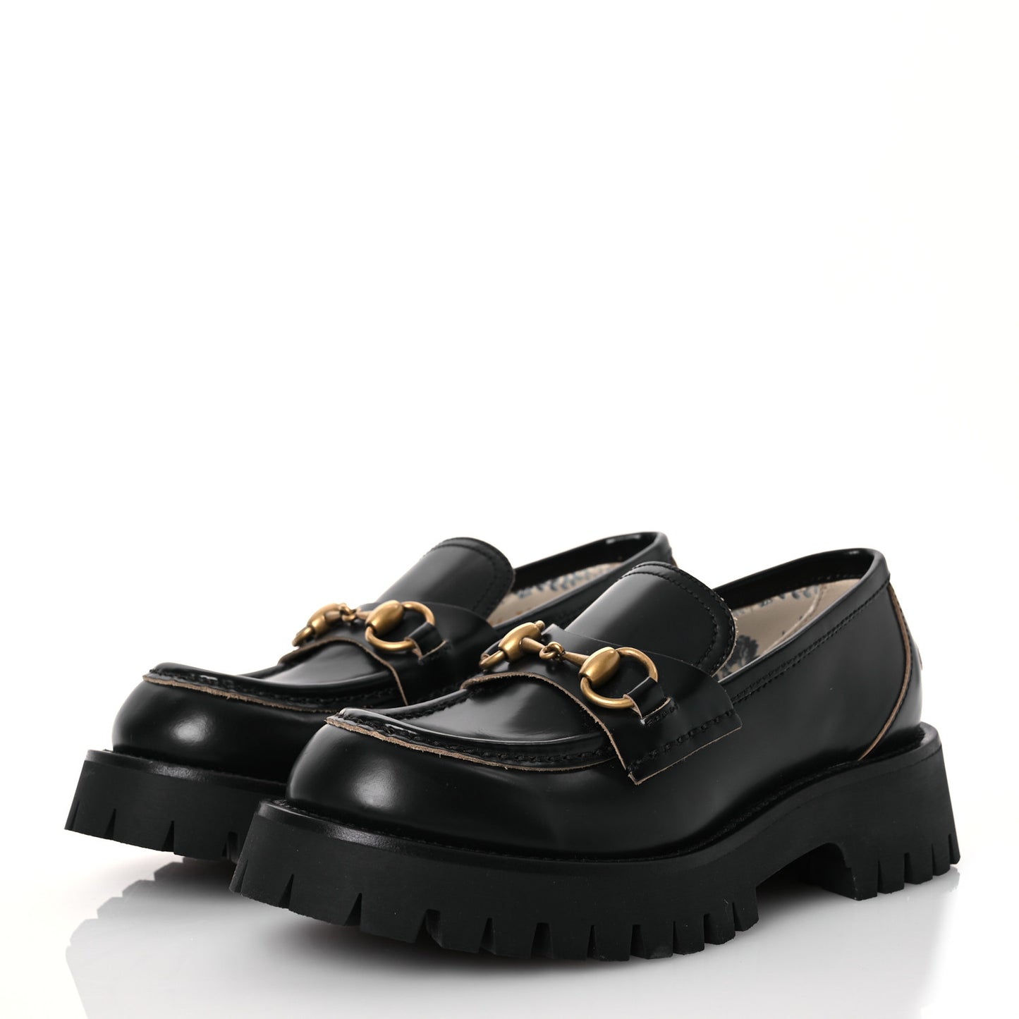 Cordovan Lux Womens Harald Horsebit 25mm Platform Loafers 35.5 Black