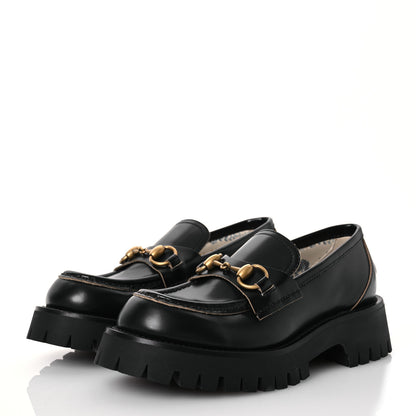 Gucci Cordovan Lux Womens Harald Horsebit 25mm Platform Loafers 35.5 Black 4 of 12