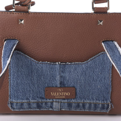 Valentino Garavani Calfskin Denim Rockstud Small Joylock Satchel Blue 10 of 10
