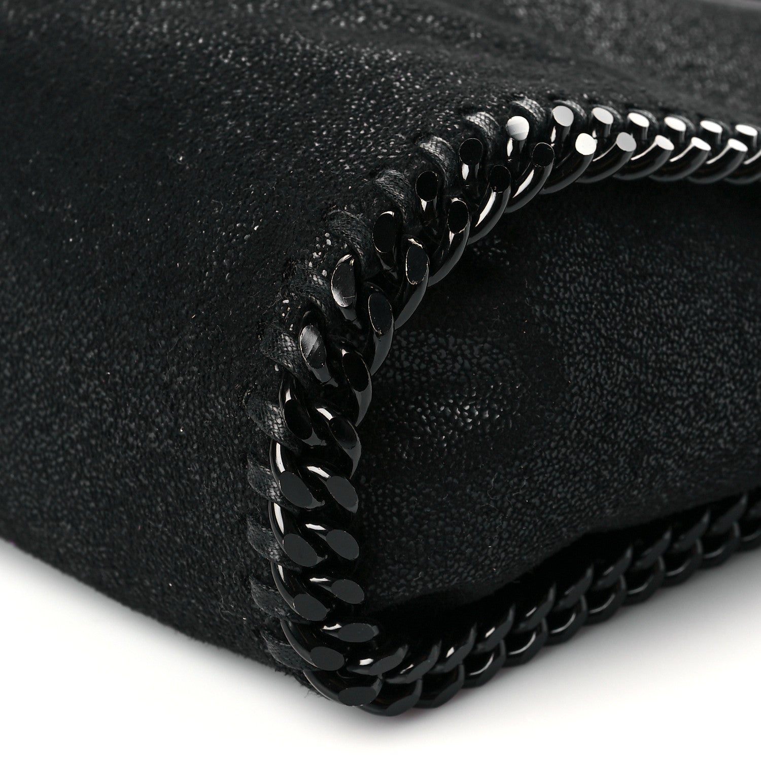 Stella McCartney Shaggy Deer Mini Falabella Fold Over Tote Black 6 of 10