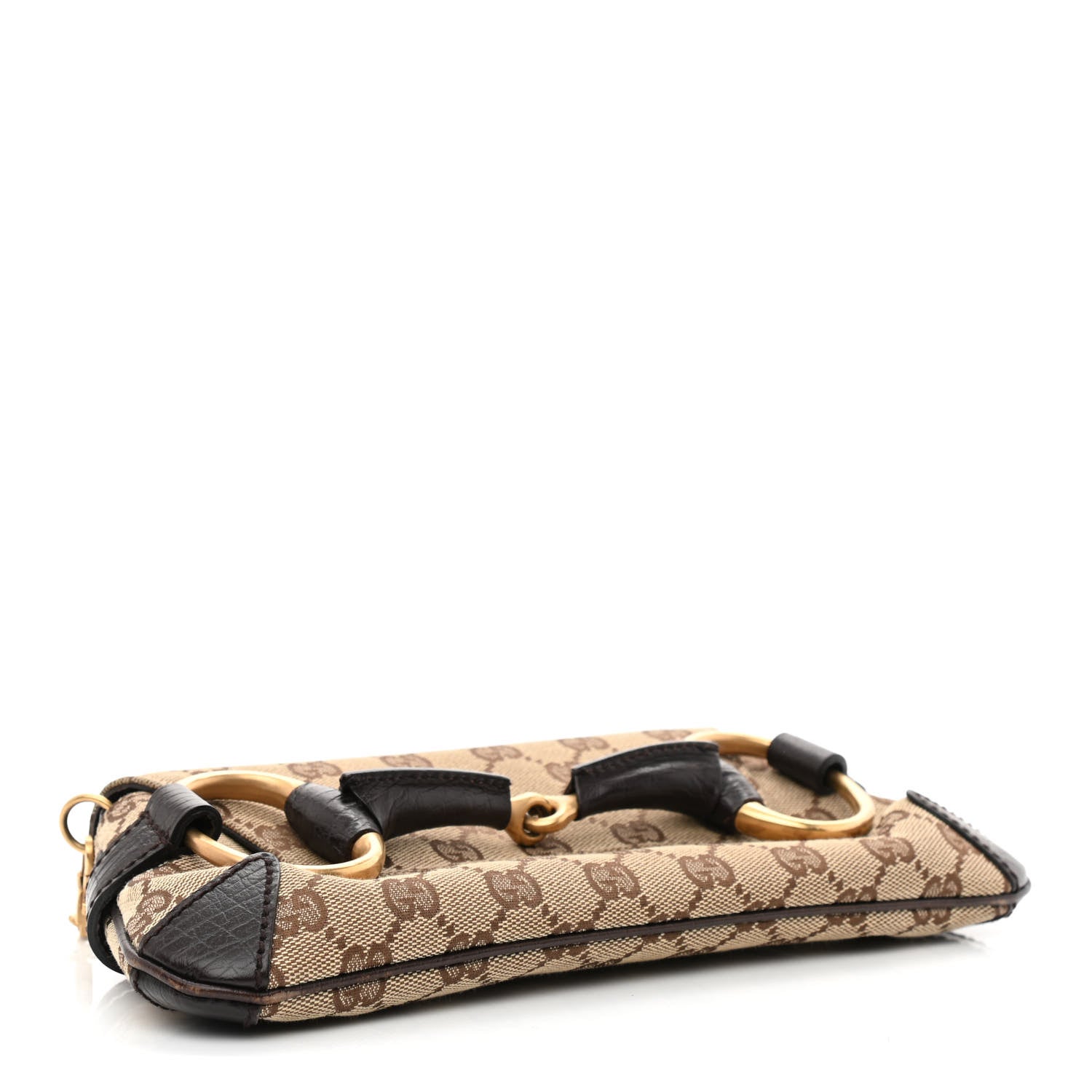 Gucci Monogram Horsebit Clutch Dark Brown 4 of 10