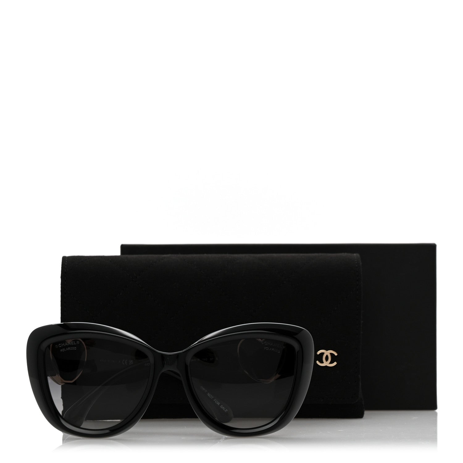 Chanel Acetate Enamel Heart Butterfly Sunglasses 5517 Black 8 of 8
