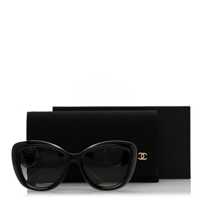 Chanel Acetate Enamel Heart Butterfly Sunglasses 5517 Black 8 of 8