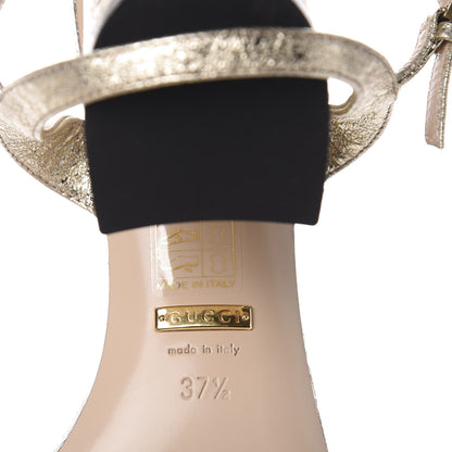 Gucci Galassia GG Marmont Ankle Wrap 75mm Sandals 37.5 Platino 9 of 9