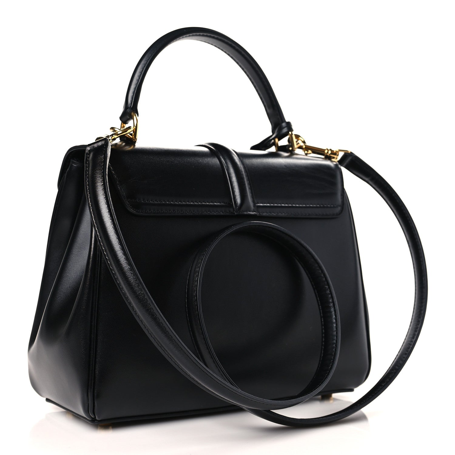 Celine Satinated Calfskin Small 16 Top Handle Bag Black 3 of 10
