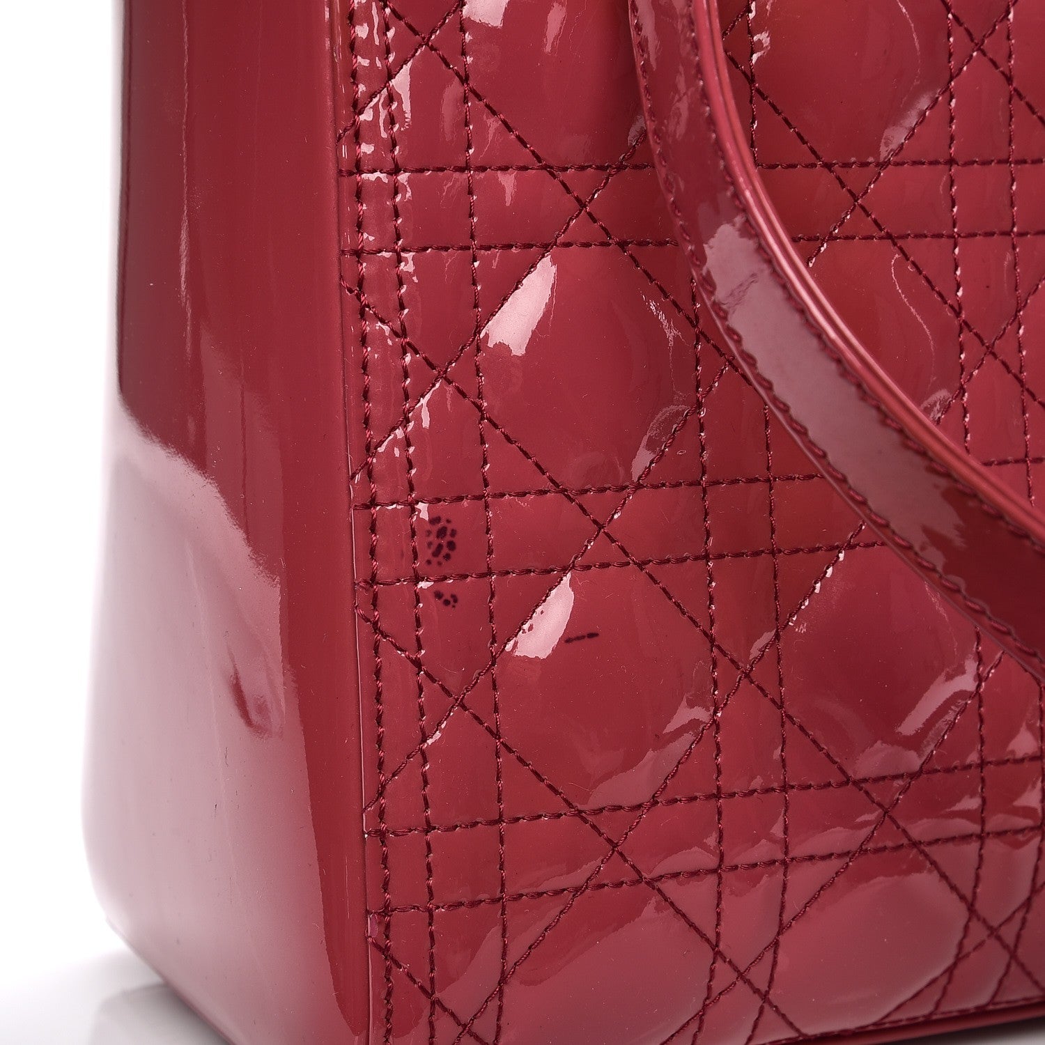 Christian Dior Patent Cannage Medium Lady Dior Dark Pink 11 of 17