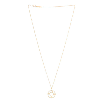 Tiffany 18K Yellow Gold Diamond Small Atlas Open Pave Pendant Necklace 3 of 6