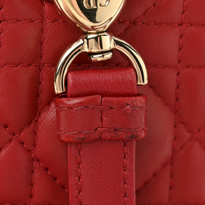 Christian Dior Lambskin Cannage Mini Lady Dior Red 14 of 15