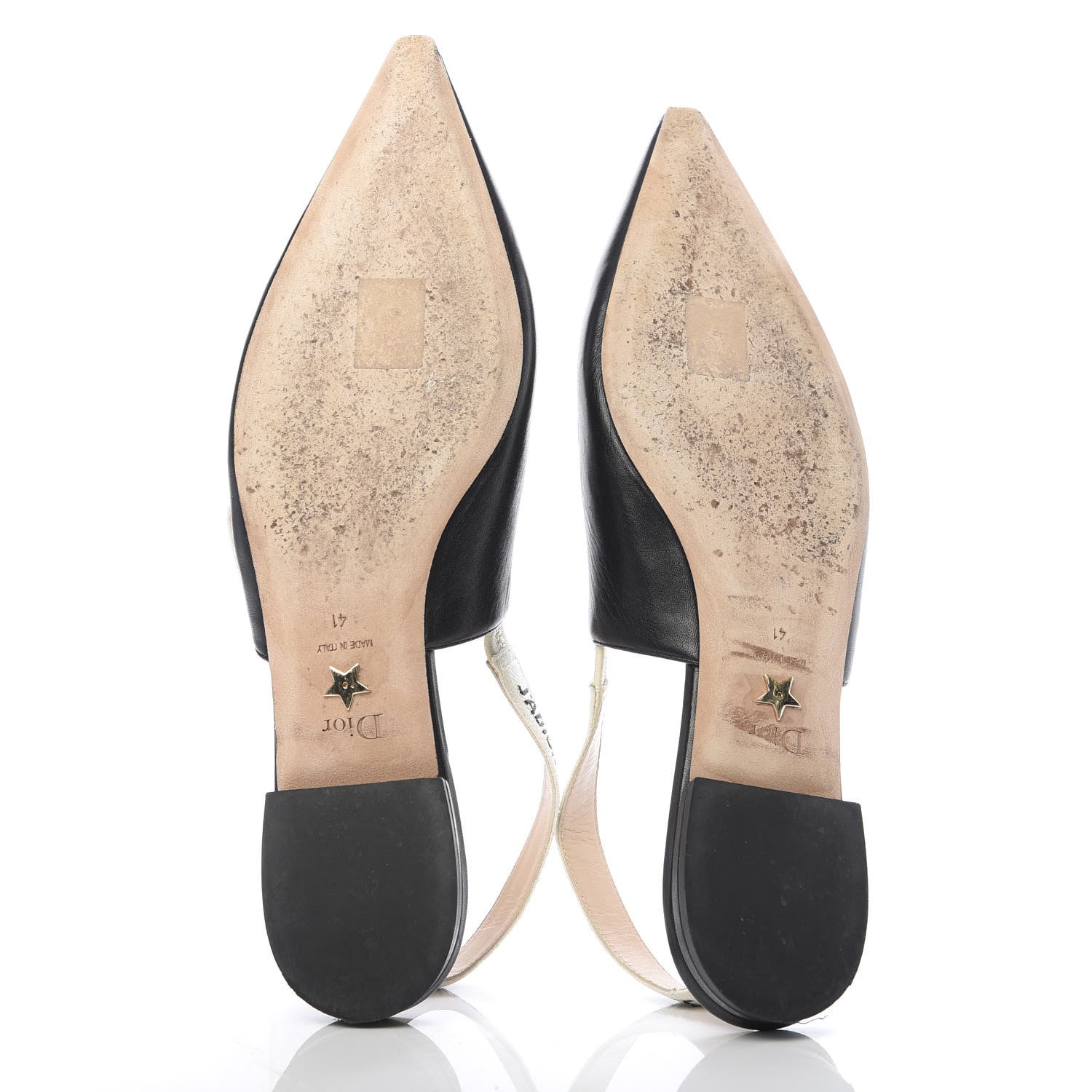 Christian Dior Lambskin Ribbon J'Adior Slingback Ballet Flats 41 Black 5 of 10