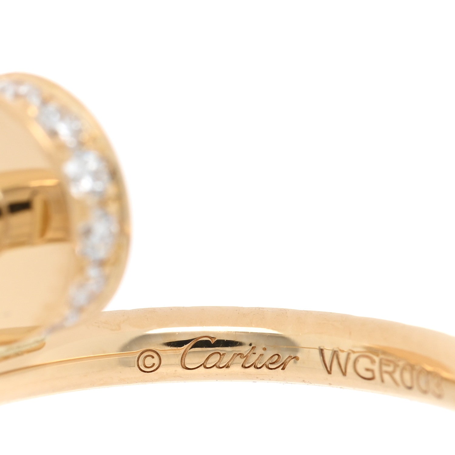 Cartier 18K Yellow Gold Diamond Juste Un Clou Pave Hoop Earrings 4 of 5