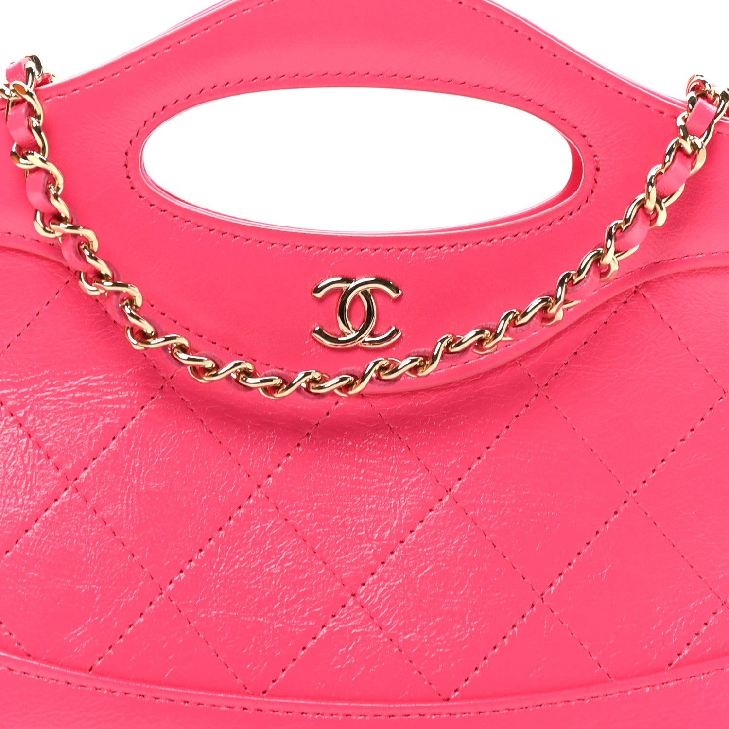 Chanel Shiny Crumpled Calfskin Quilted Nano 31 Shopping Bag Pink 8 of 11
