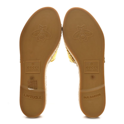 Gucci Metallic Nappa Matelasse GG Marmont Espadrille Slide Sandals 37 Oro 6 of 9