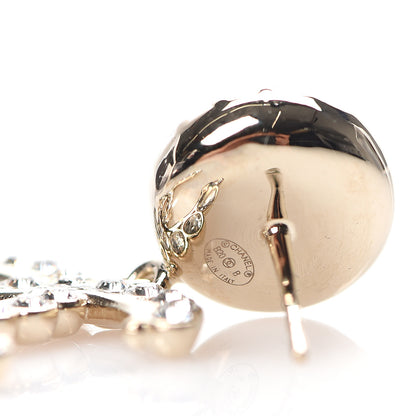 Chanel Crystal Pearl Bow-tiful CC Drop Earrings Gold 3 of 4