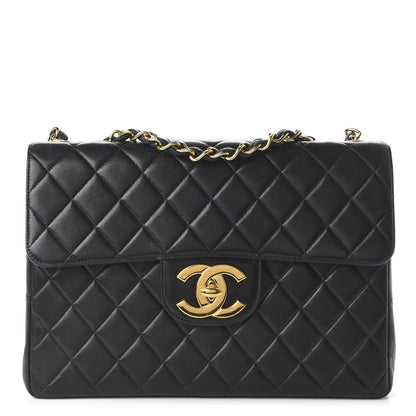 Chanel Lambskin Quilted Jumbo Single Flap Black 1 of 10
