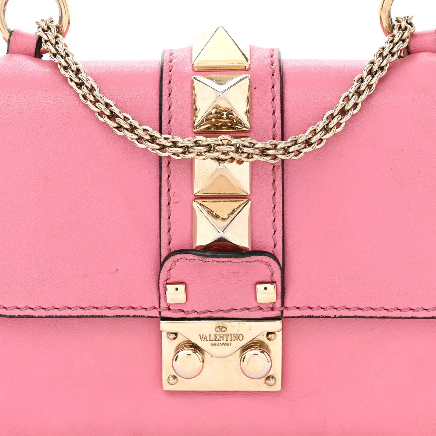 Vitello Mini Glam Lock Rockstud Flap Ninphea