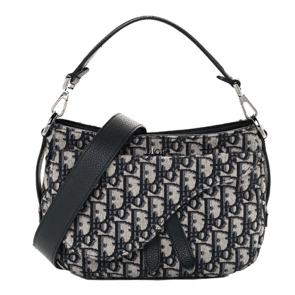 Christian Dior Oblique Mini Soft Saddle Bag Beige Black 1 of 9