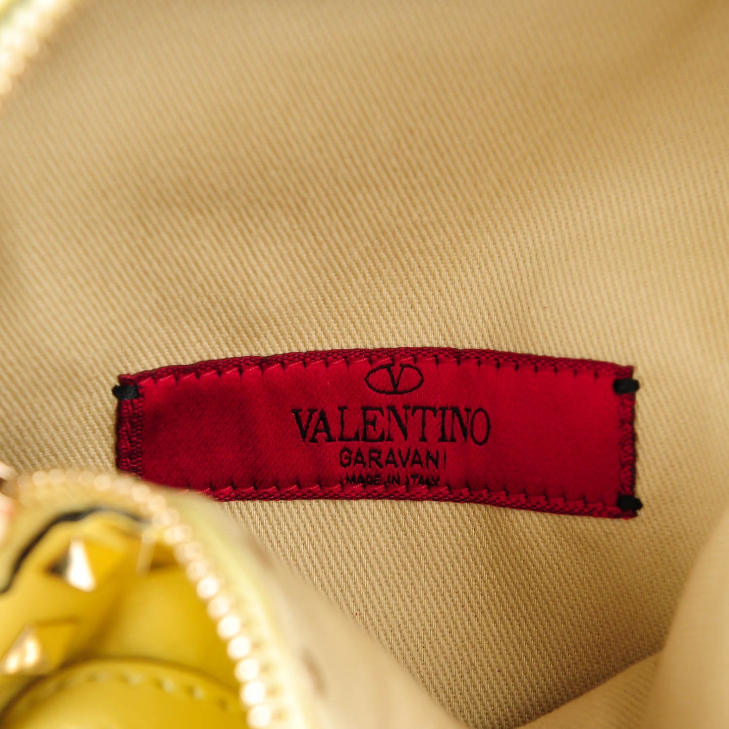 Calfskin Mini Rockstud Backpack Light Yellow