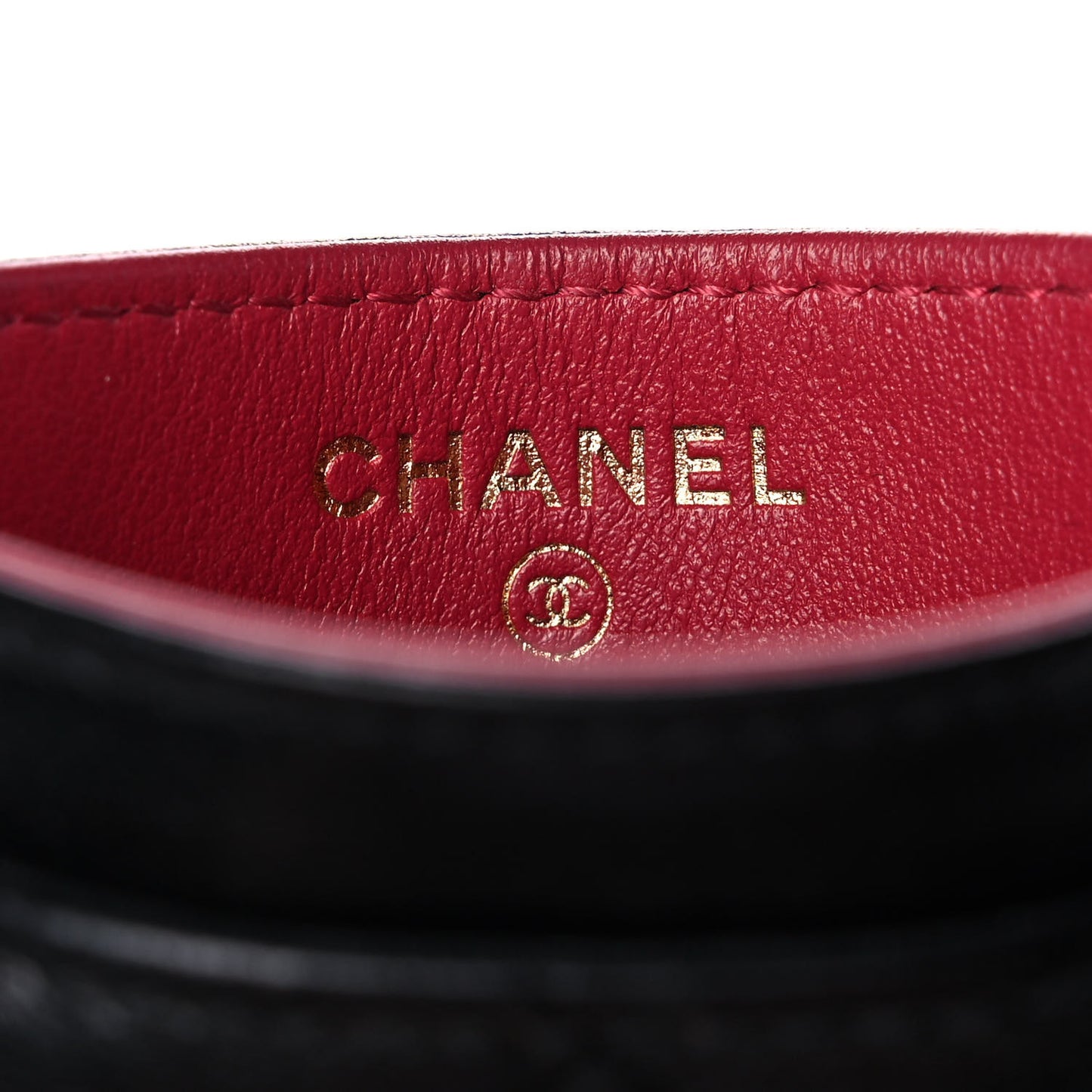 Shiny Goatskin Quilted Chanel 19 Card Holder Black