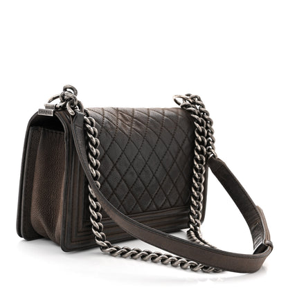 Chanel Iridescent Caviar Quilted Medium Boy Flap Dark Grey 3 of 12