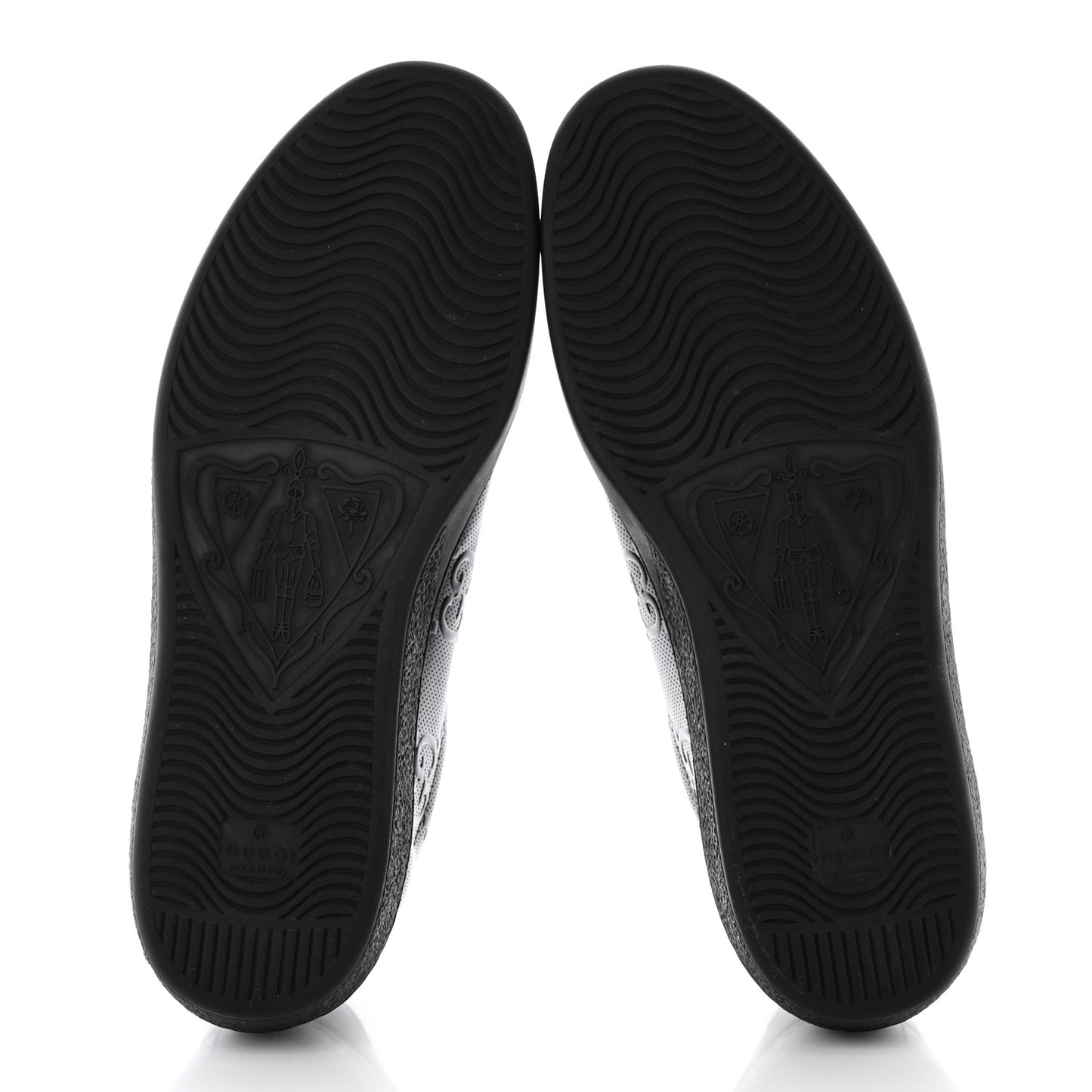 Calfskin GG Tennis Embossed Mens Ace Sneakers 10 Black