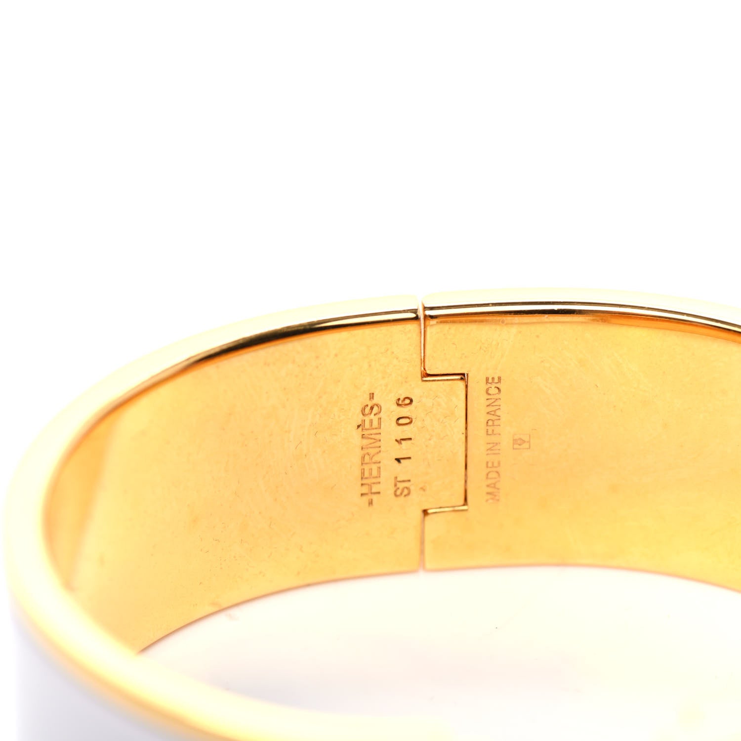 Hermes Enamel Wide Clic Clac H Bracelet PM White 4 of 4