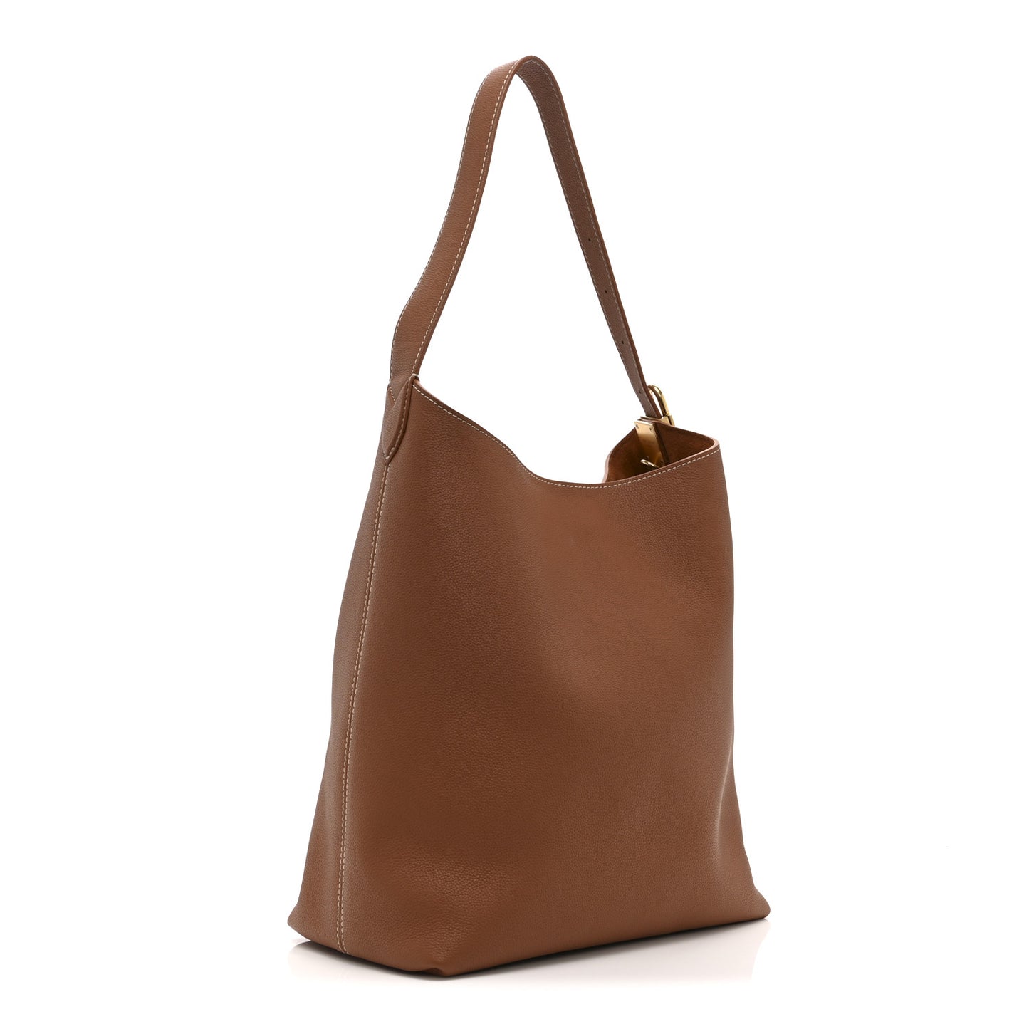 Grained Calfskin Low Key Hobo MM Cognac