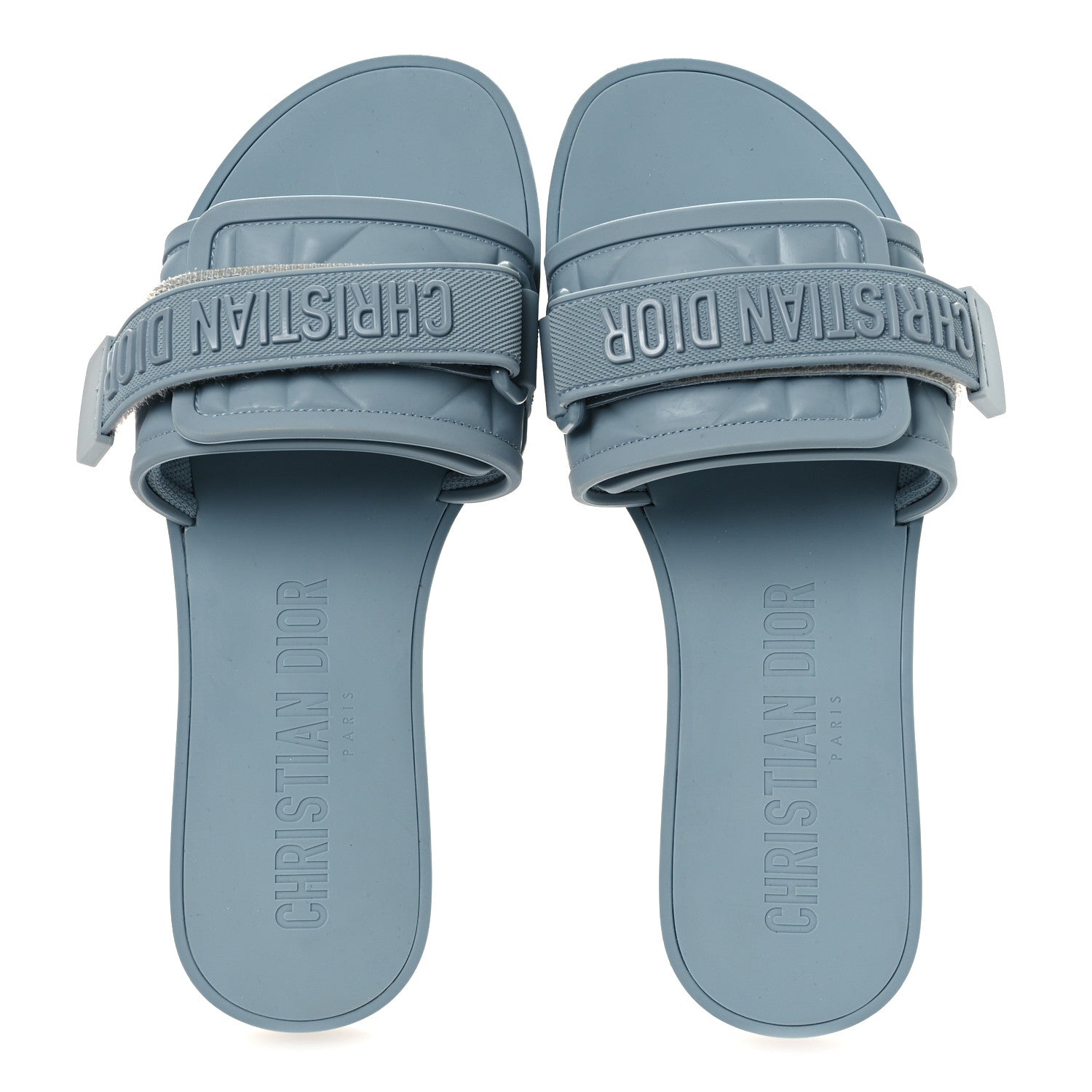 Christian Dior Rubber Macrocannage Dio(r)evolution Slide Sandals 36 Bracing Blue 2 of 11