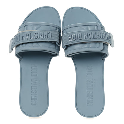Christian Dior Rubber Macrocannage Dio(r)evolution Slide Sandals 36 Bracing Blue 2 of 11