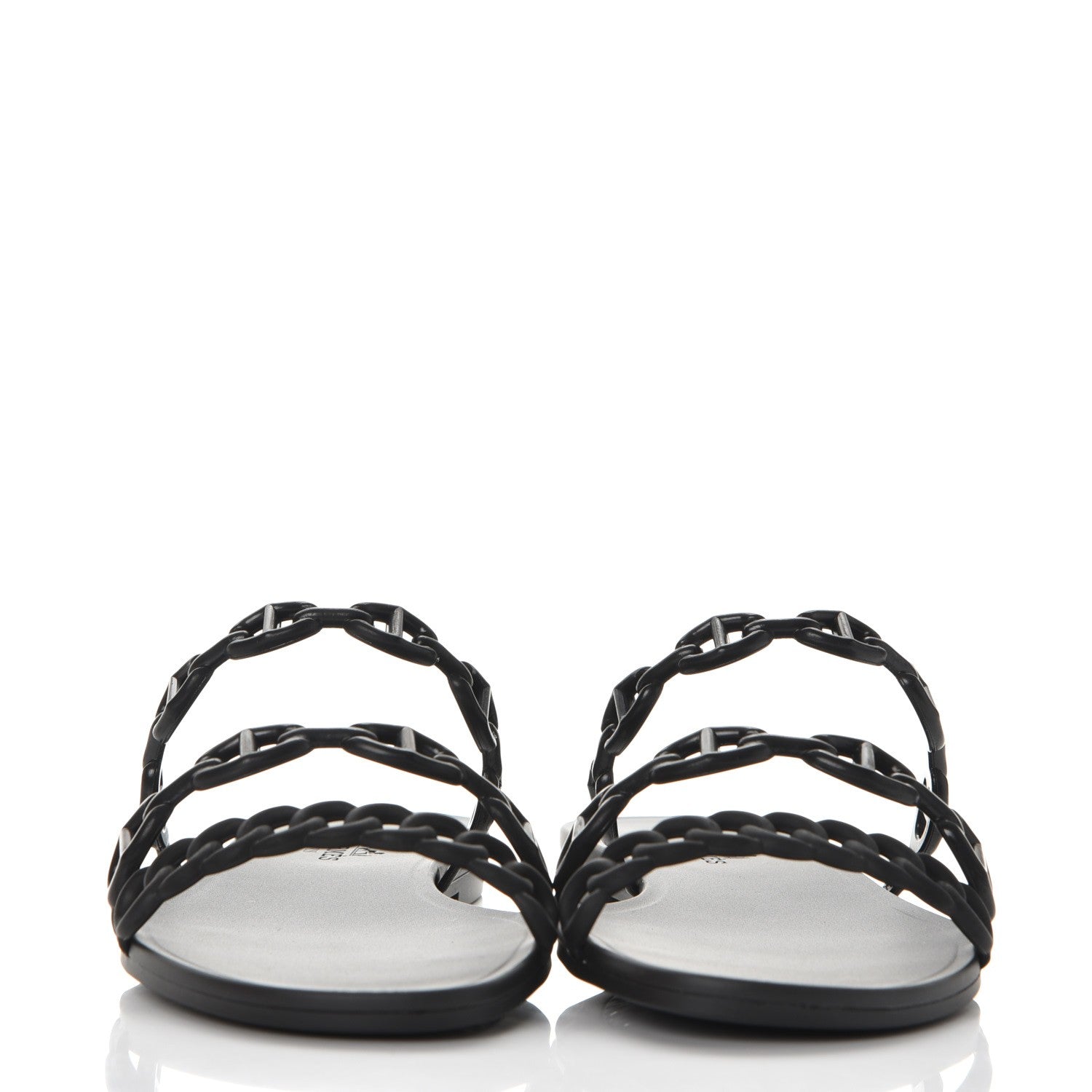 Hermes Rubber Chaine d'Ancre Rivage Sandals 35 Black 2 of 8