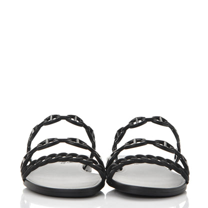 Hermes Rubber Chaine d'Ancre Rivage Sandals 35 Black 2 of 8