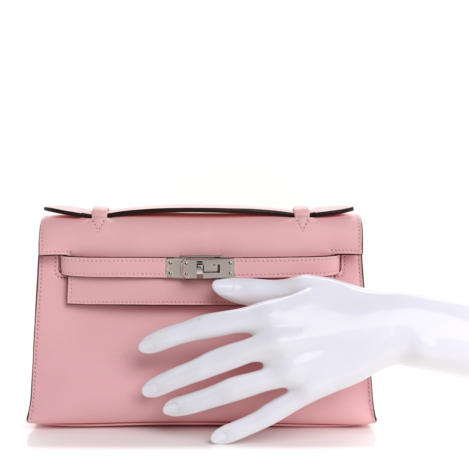 Hermes Swift Kelly Pochette Clutch Rose Sakura 2 of 11