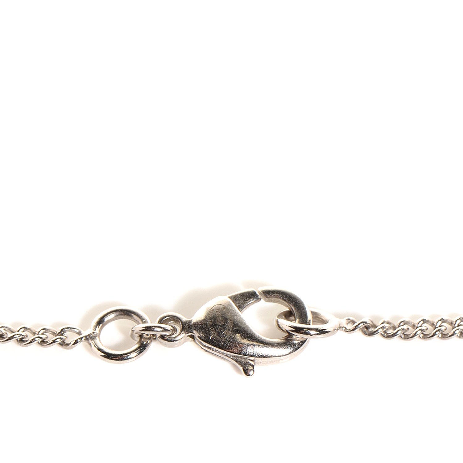 Chanel Crystal Baguette CC Necklace Silver 3 of 4
