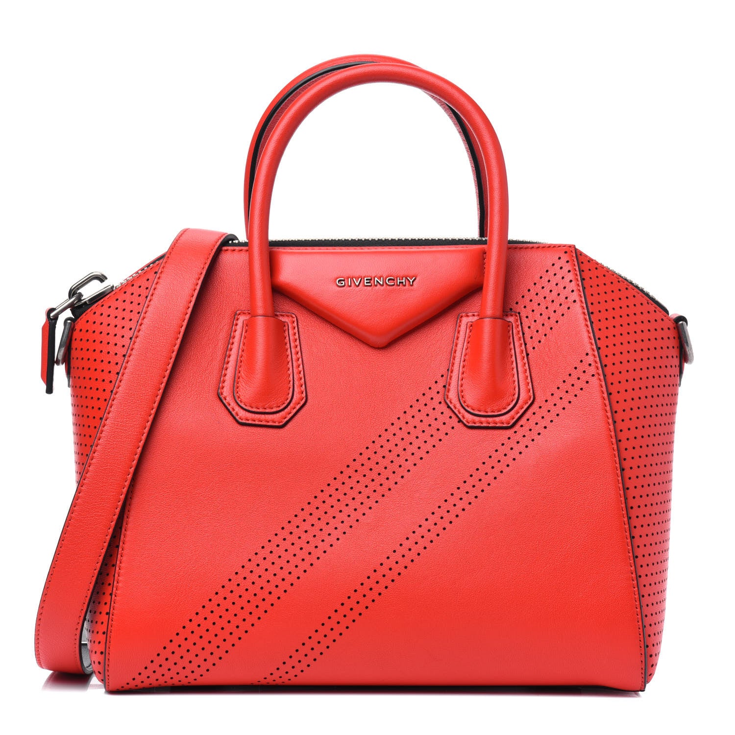 Givenchy Lambskin Perforated Small Antigona Pop Red 1 of 12