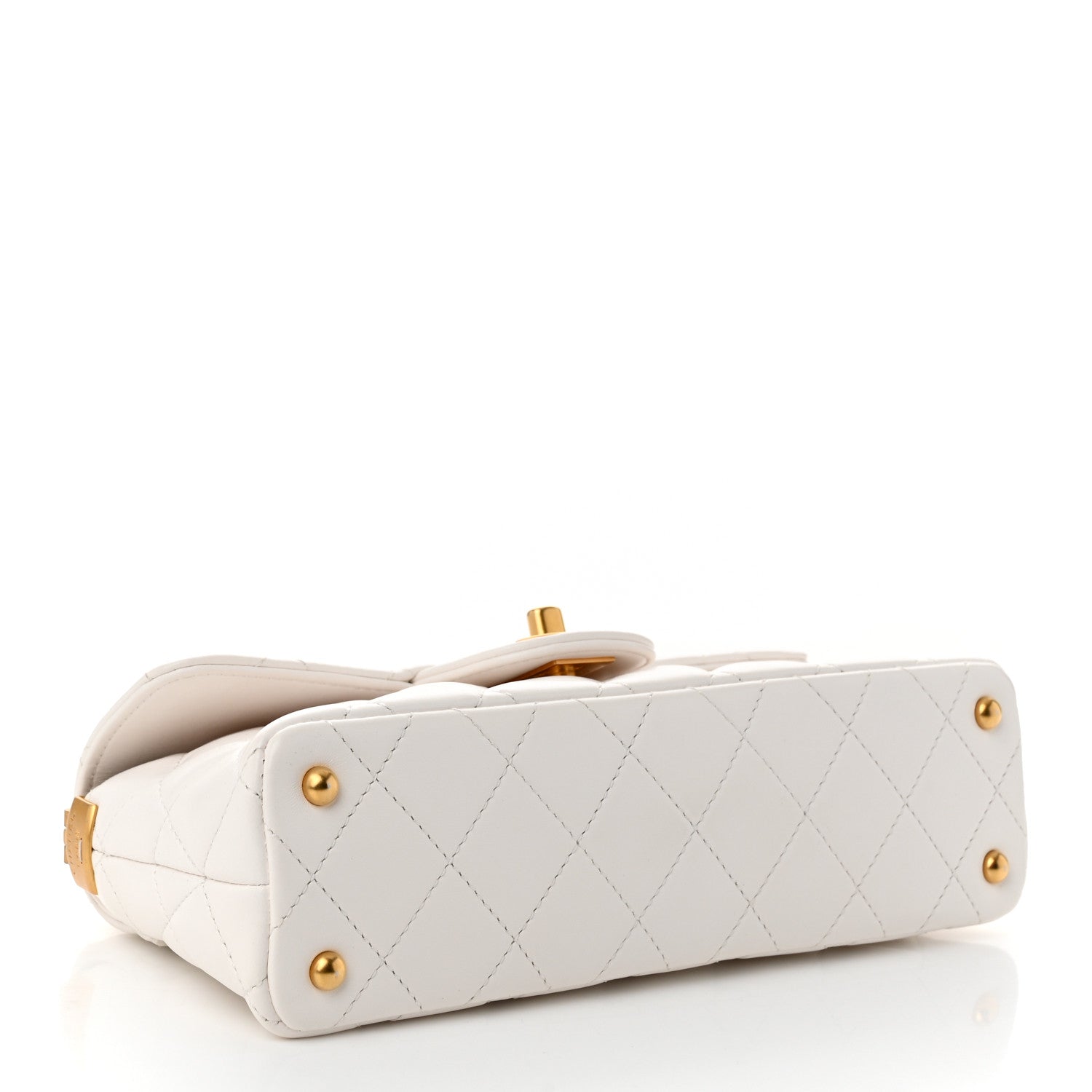 Chanel Lambskin Quilted Mini Flap Top Handle Bag White 4 of 11