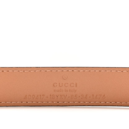 Gucci Azalea Calfskin Enamel Monochrome Double G 20mm Belt 85 34 Camelia 3 of 5