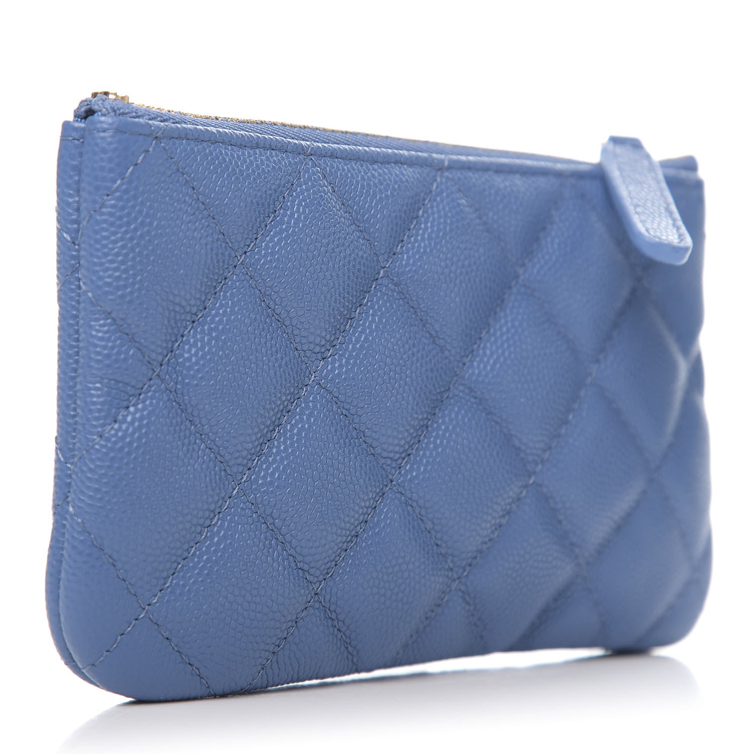 Chanel Caviar Quilted Small Cosmetic Case Blue 3 of 8