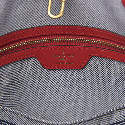 Louis Vuitton Denim Damier Monogram Onthego Blue Rouge 7 of 9