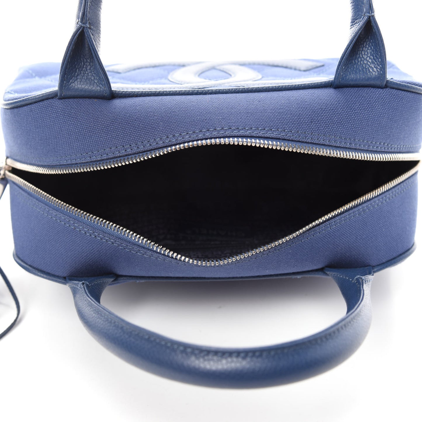 Canvas Quilted Small Tassel Bowler Blue